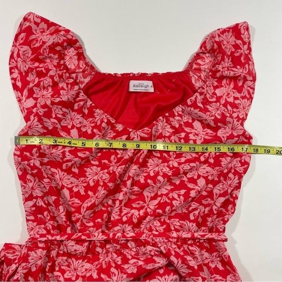 Kaileigh Rebecca Floral Dress Coral Size SP Small Petite - Picture 6 of 6